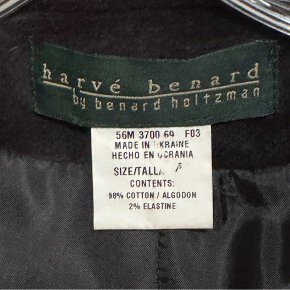 NWT - Never Worn HARVE BENARD Black Velvet Blazer 1 Button Open Pockets Size 4 - Picture 4 of 7